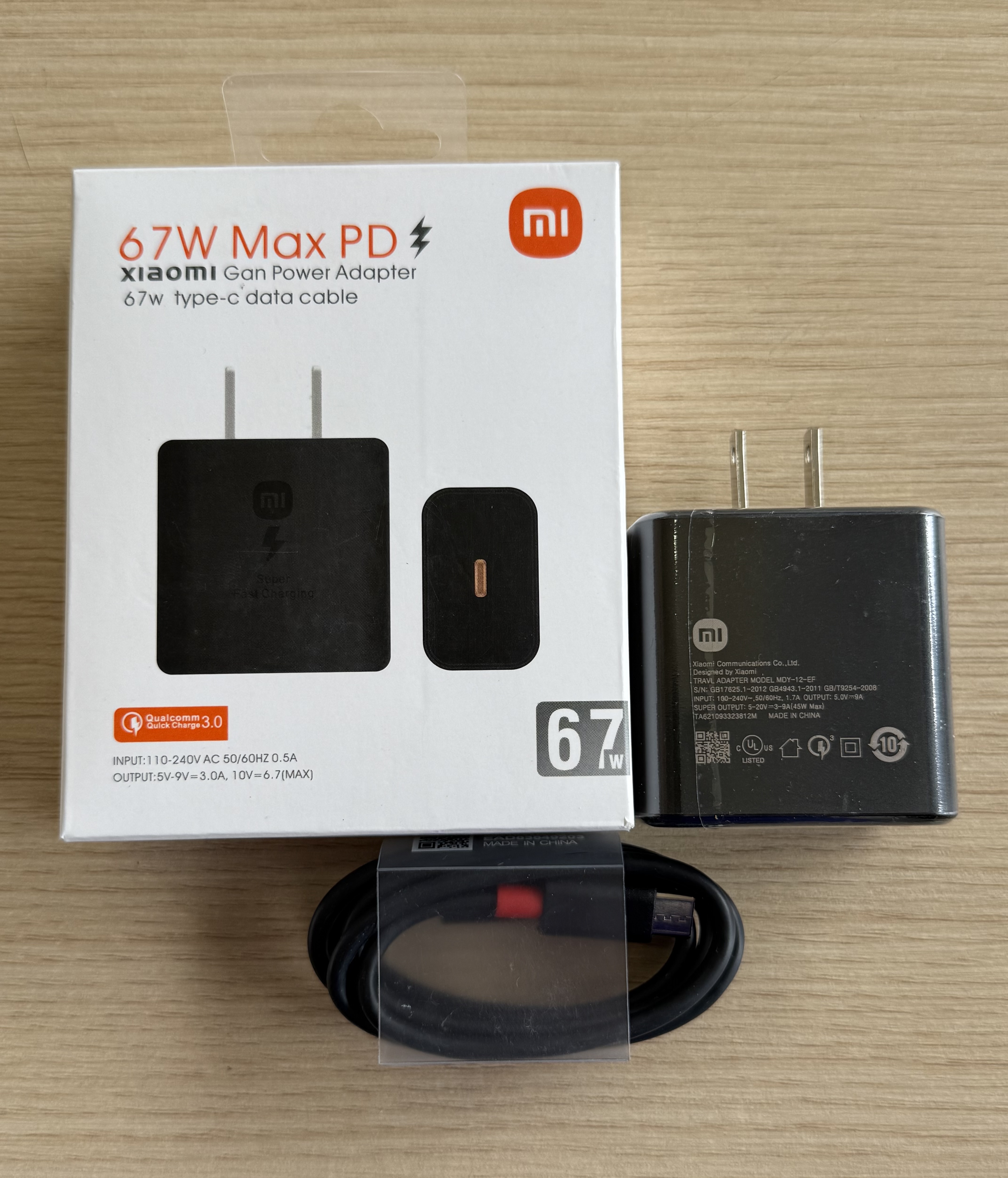 Cargador Xiaomi MI 67W USB-C USB-A