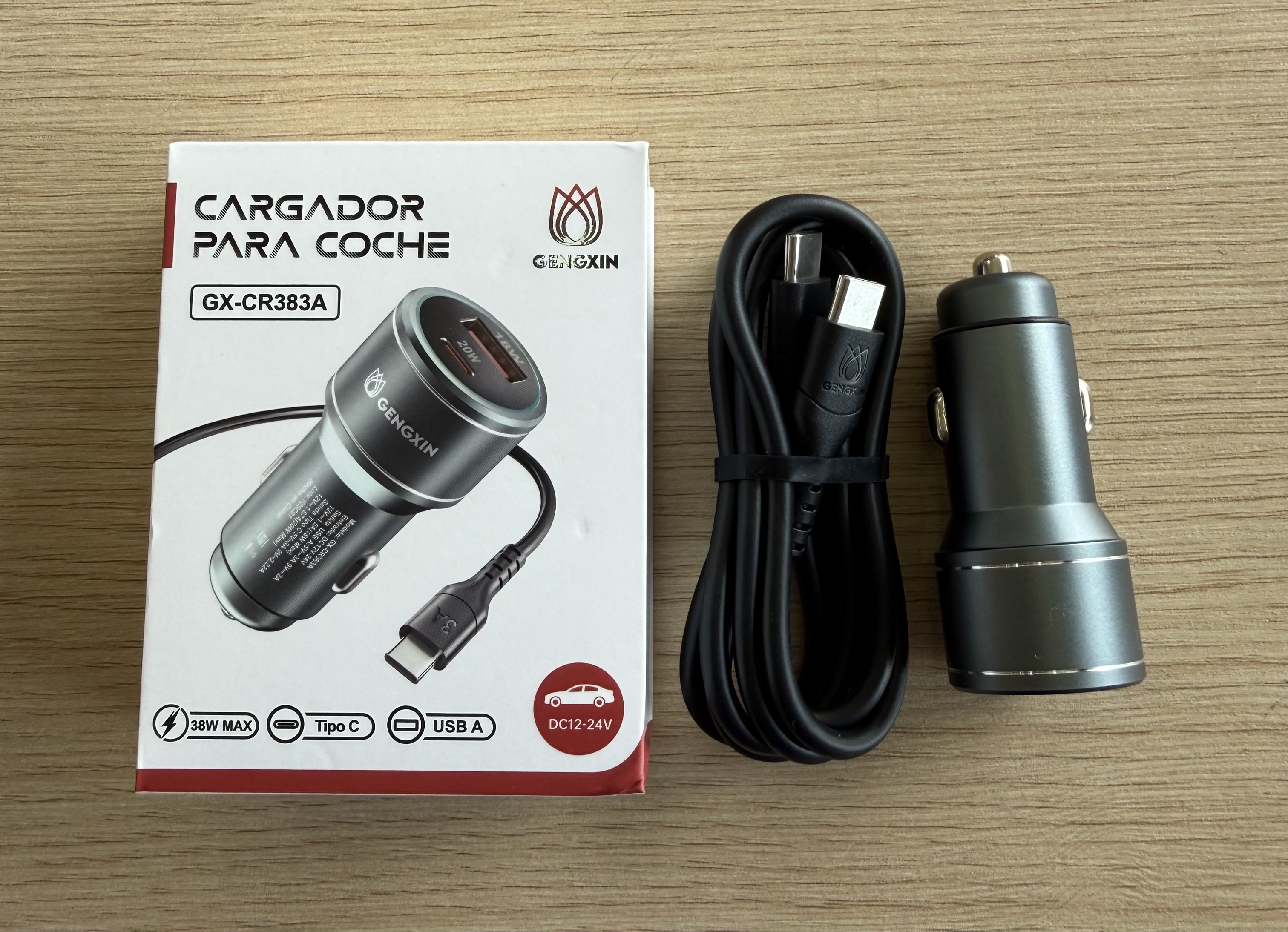 Cargador de Carro Gengxin GX-CR383A Tipo C  38W
