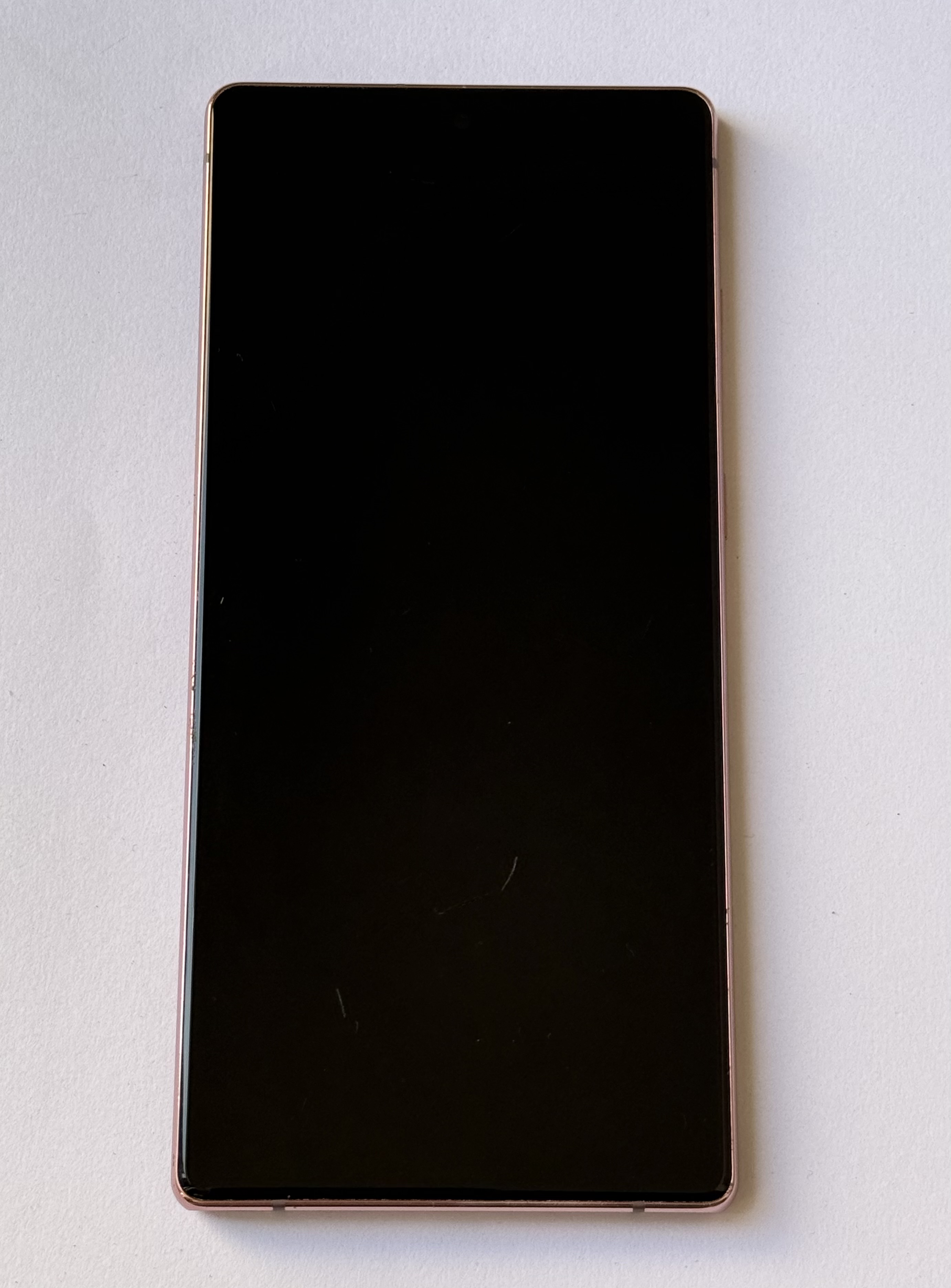 Pantalla Samsung Note 20 con Marco Bronce Original Usado Rayones en la Pantalla
